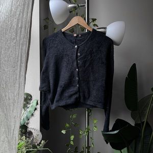 Free people fuzzy button down cardigan